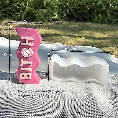 3d Letters Waves Silicon Candle Mould Diy Geometric Aromatic Candle Ma