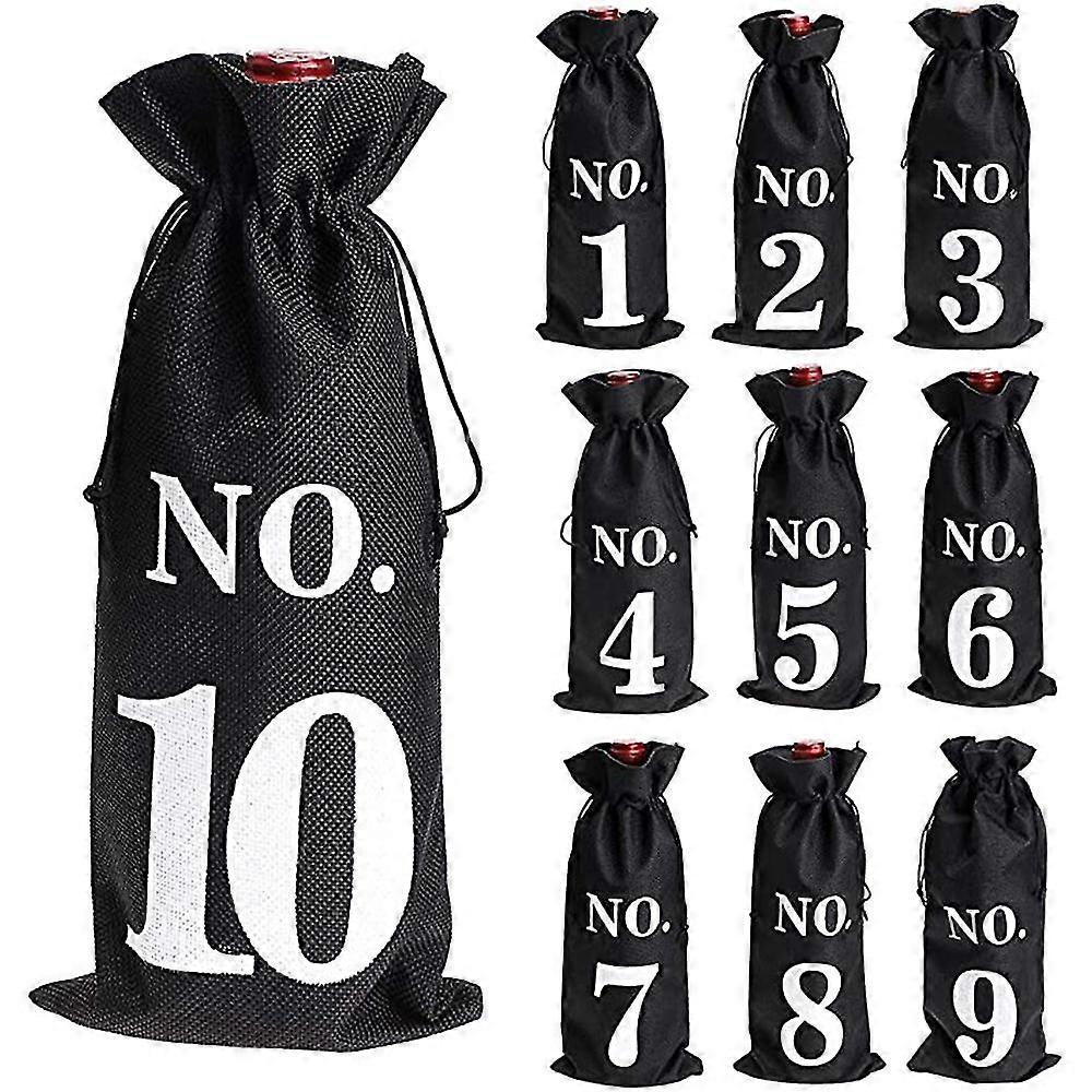 1 To 10 Burlap Wine Bags Blind Wine Tasting,wine Bags Wedding Table Numbers,wine Tasting Bags,party