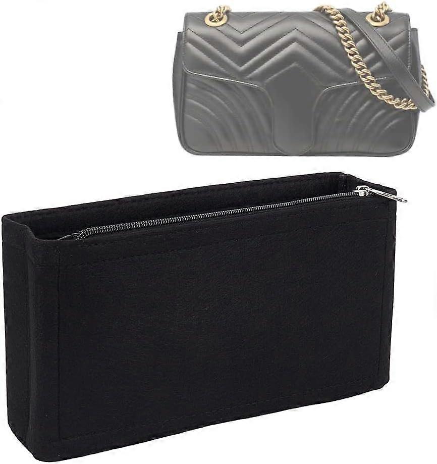 Felt Purse Insert Organizer Crossbody Bag Organizer Insert for GG Marmont M Handbag Tote Shaper with Zipper Multi Pouch Insert Bag Divider for Women S