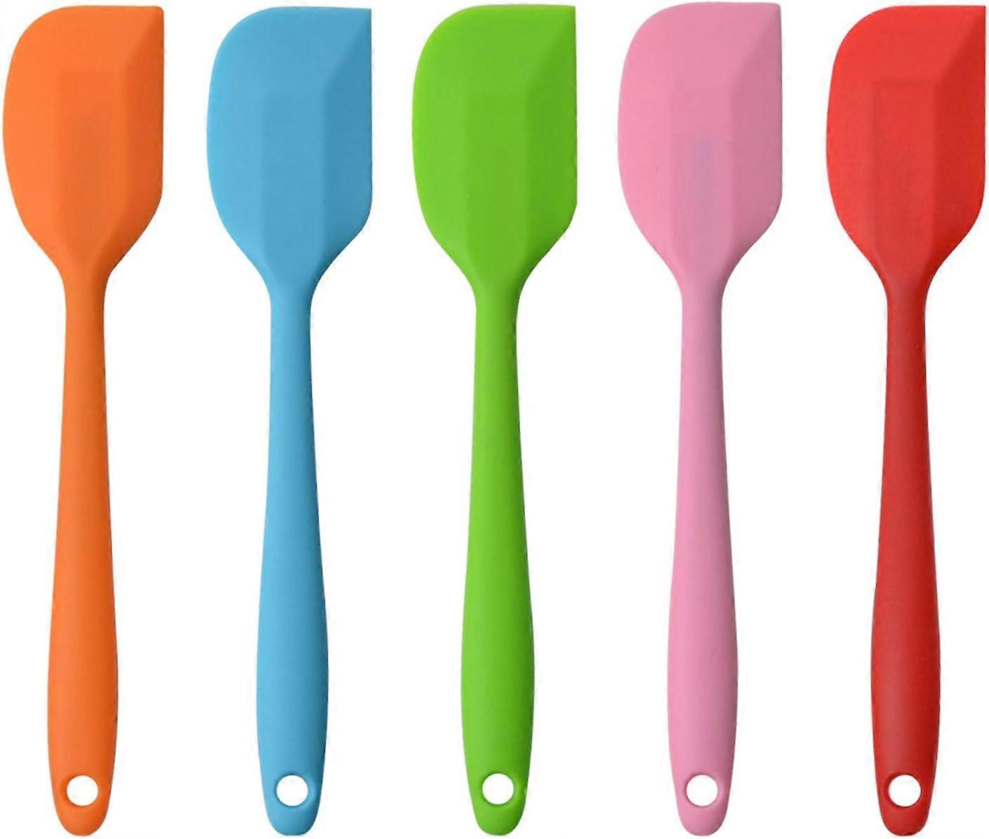 5 Pcs Silicone Spatulas, Heat Resistant Non-Stick Flexible Scrapers Baking Mixing Tool