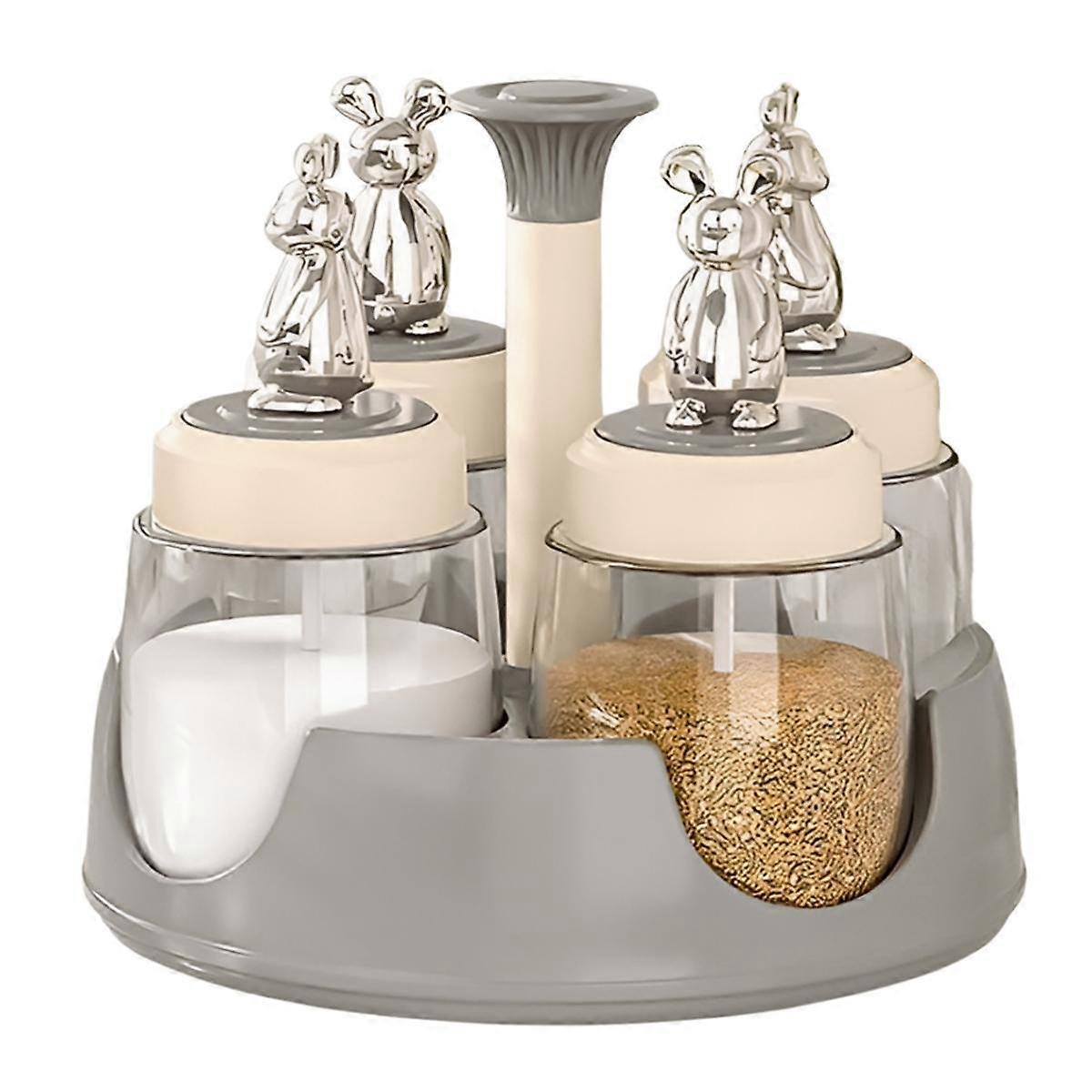 Rotating Spice Jar Household Spice Container Combination Spice Bottle with Lid B