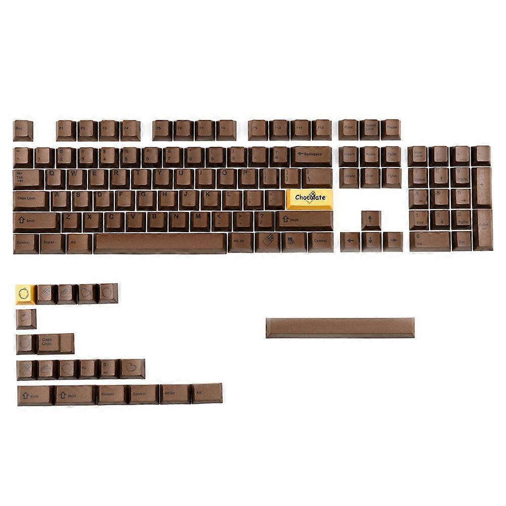 125 Keys Chocolate Keycap Set Cherry Profile Pbt Sublimation Keycaps For Mechani