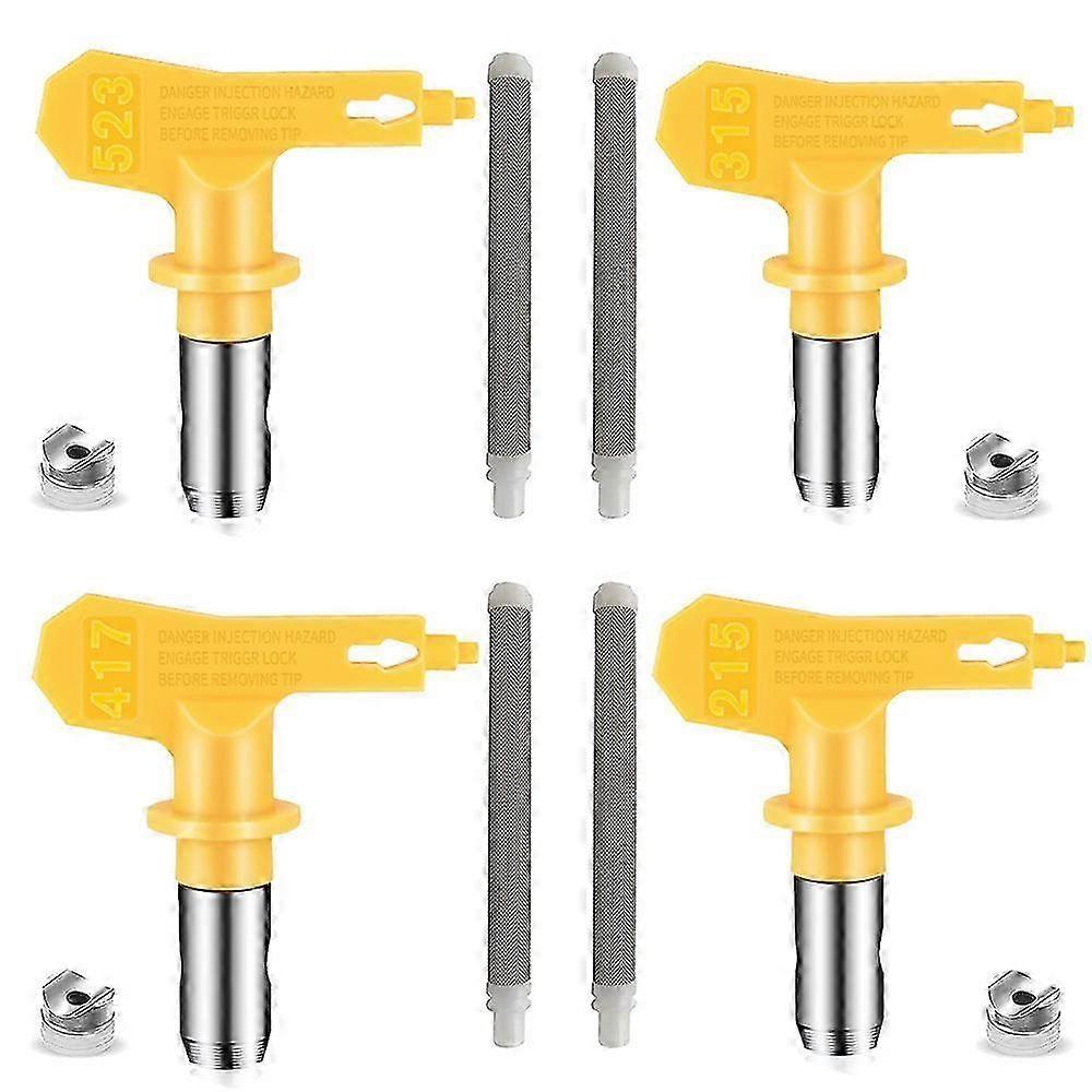 4 Pieces Reversible Airless Paint Sprayer Nozzle Tips and 4 Pieces Airless Spray Filter Replace Par
