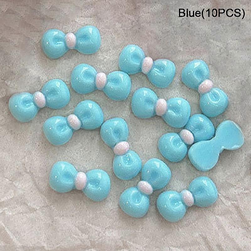 10 قطع 3D Bowknot مسمار الفن سحر الملونة الراتنج مجوهرات النساء مسمار الديكور القوس مسمار أحجار الراين مانيكير صالون DIY هدية