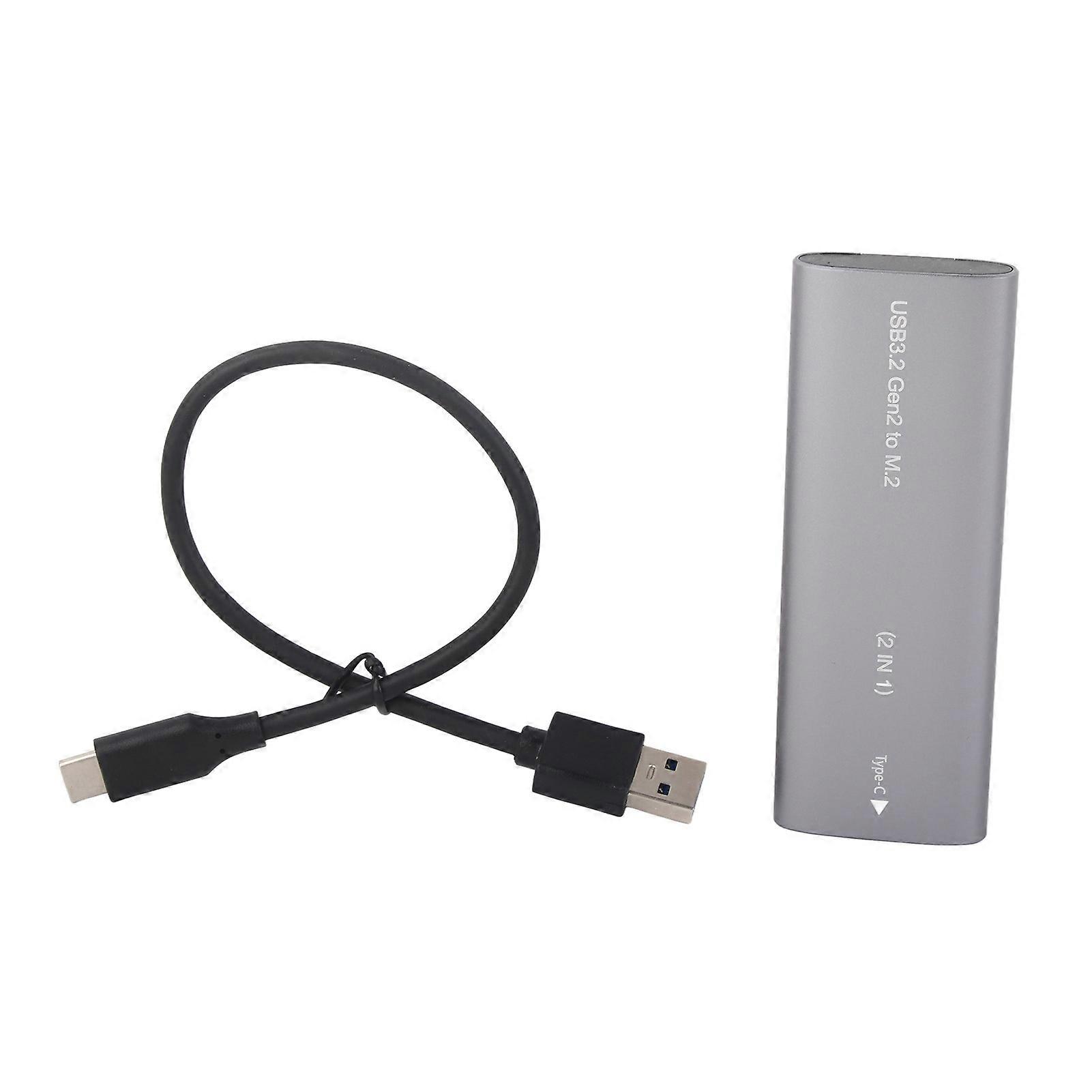 External M.2 SSD Enclosure NVME NGFF Dual Protocol Type C 3.2 High Speed Transmission Portable SSD Enclosure