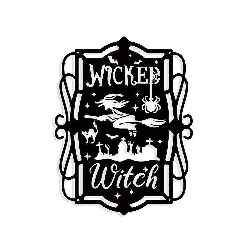 Iron Wall Art Decorations for Front Porch Living Room Kitchen Matte Style Witch Pattern 286x221x1mm