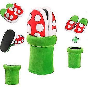 Mario Cannibal Flower Slipper, Cute Peluche Slipper Funny Cosplay Cotton Shoes