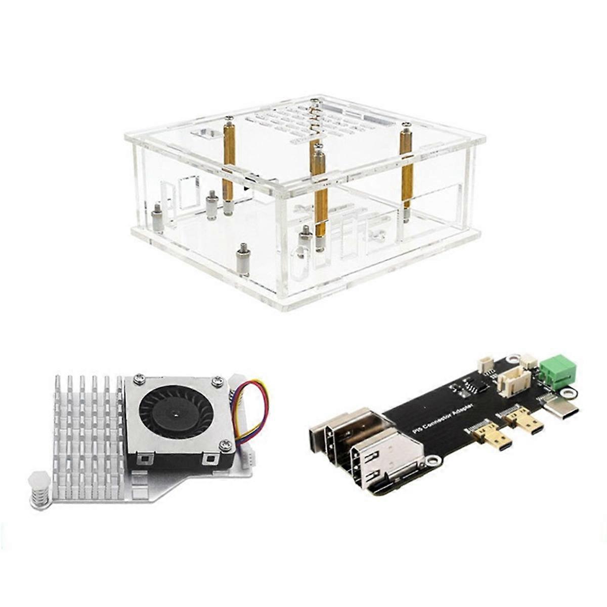 For 5 Case + Radiator Fan + -Compatible to HD Adapter Board Support Dual 4K Output Expansion Board