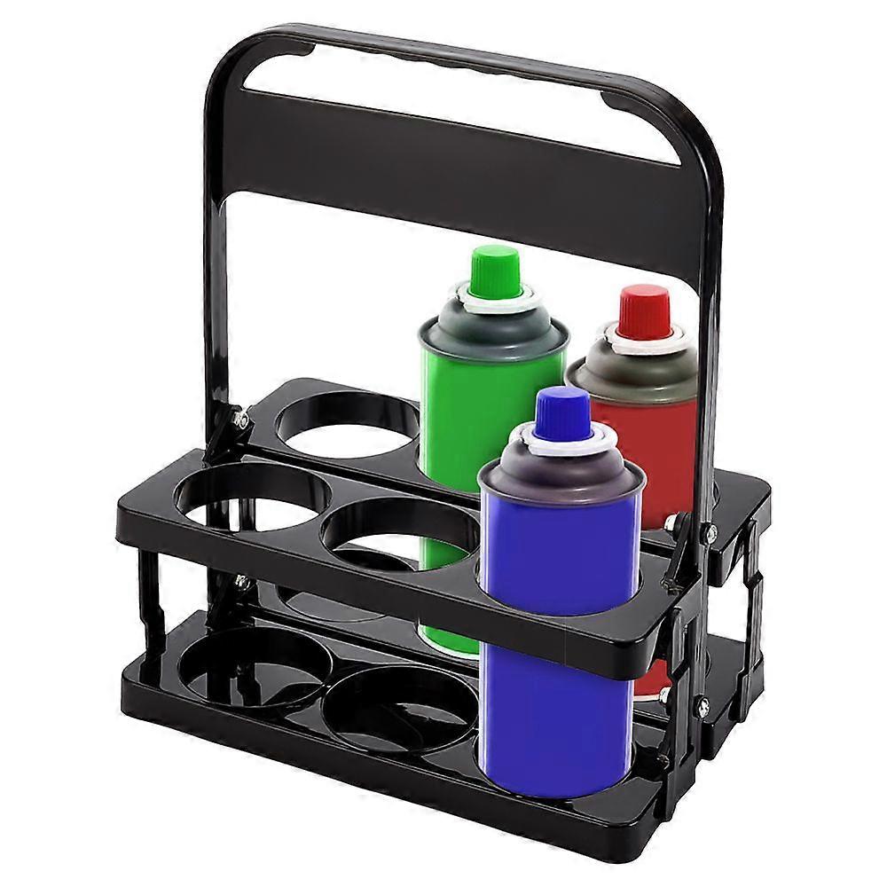6 Grids Plastic Fold Wine Bottle Rack Countertop Wine Bottle Holder for Wine Lovers Black 292x250x55mm