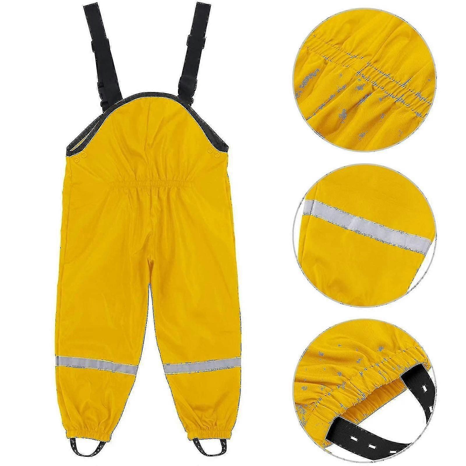 Unisex Children's Rain Dungarees Windproof And Waterproof Mud Trousers