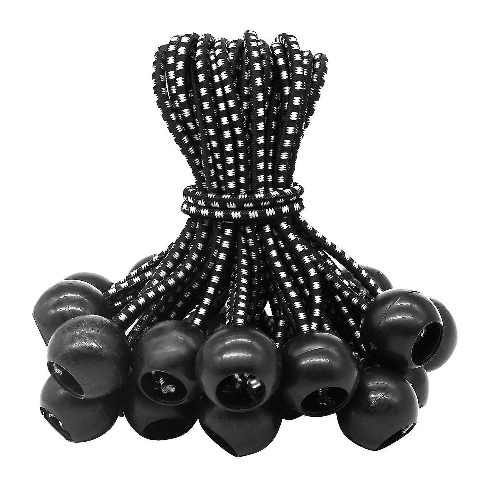 25-Pack Heavy-Duty Bungee Balls 150mm for Secure Tents, Tarps, and Outdoor Gear - Durable Elastic Tie-Downs