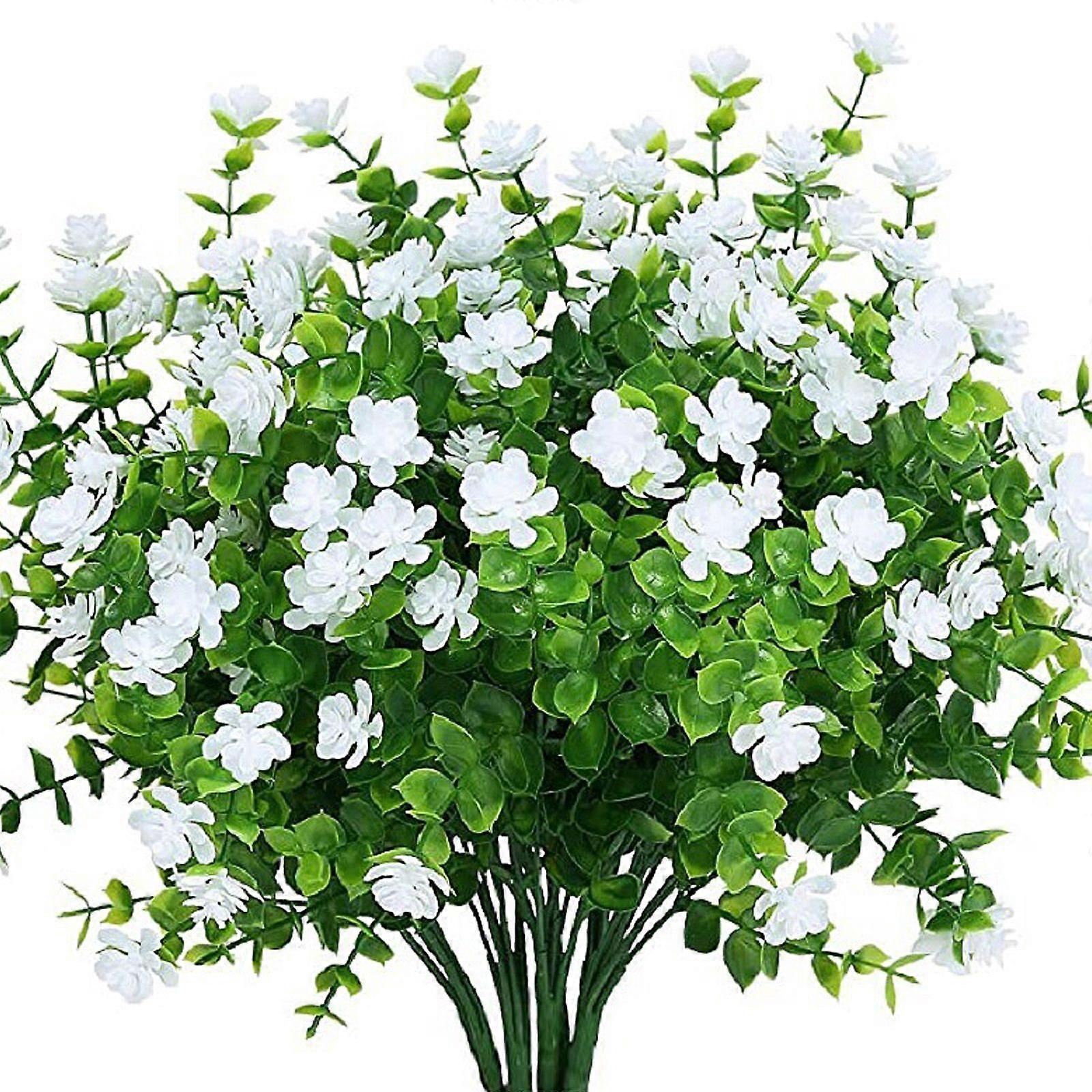 Faux Greenery 7 Fork Eucalyptus Roses Plastic Eucalyptus Leaves