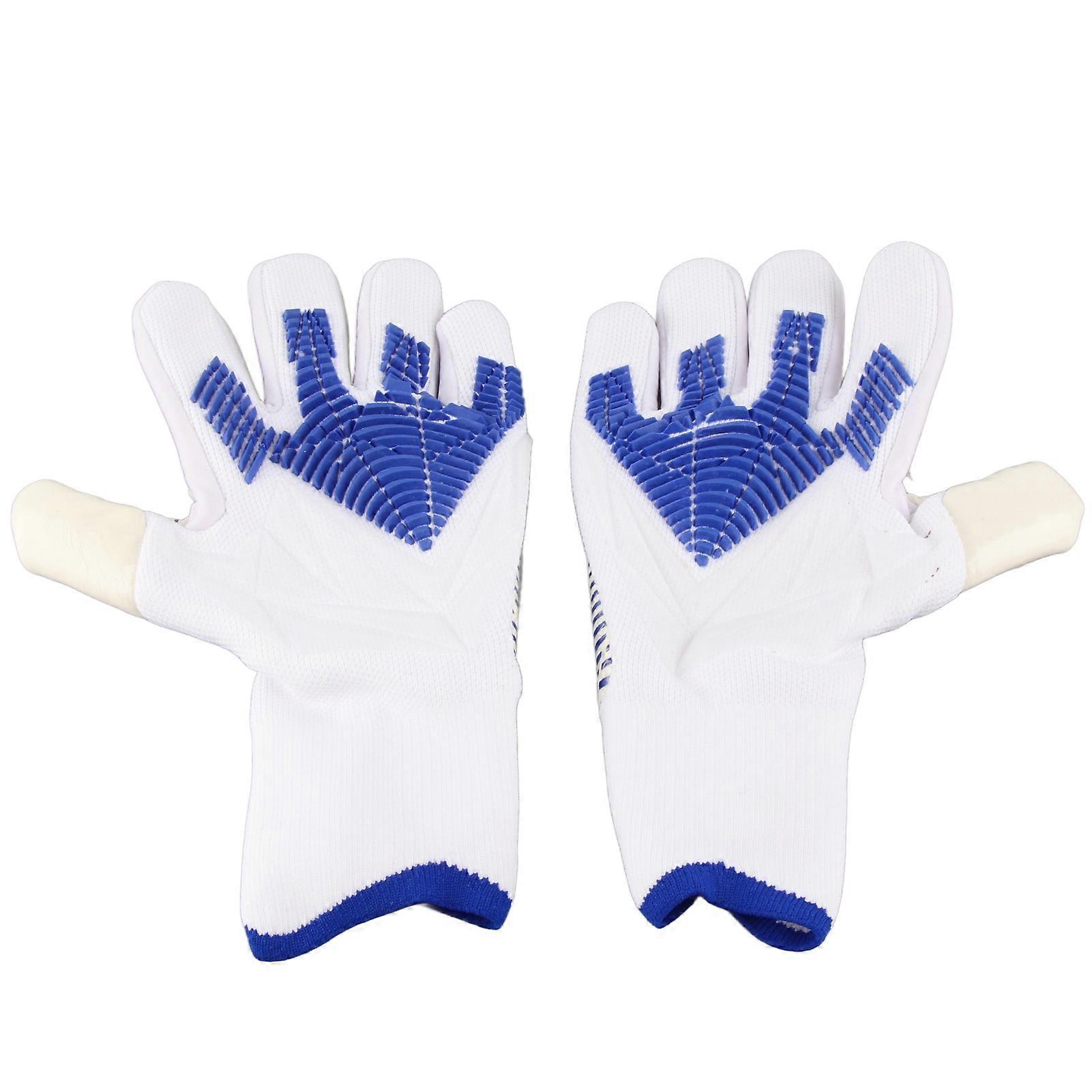 One Pair Football Goalkeeper Gloves with Strong Palm Grip Finger Protection Non Slip Latex and Nylon Breathable Soccer Goalie Glove 7