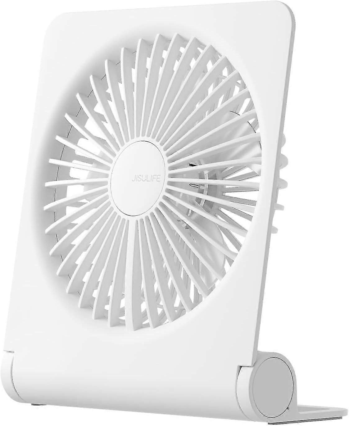 Portable Usb Rechargeable Fan, 160 Tilt Folding Personal Mini Fan, With 2000mah Battery, Strong Wind, Ultra Quiet, Office, White
