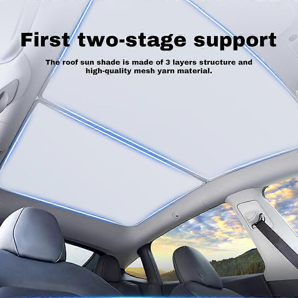 Solskydd Tak för Model Y Vikbart värmeisolerande tak för Model 3 Panoramafönster Solskydd Tillbehör