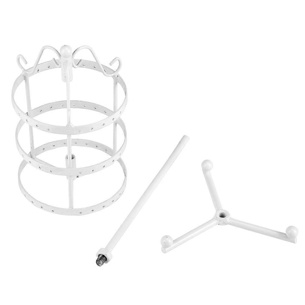 Creative 3-layer 72-hole rotatable metal jewelry stand
