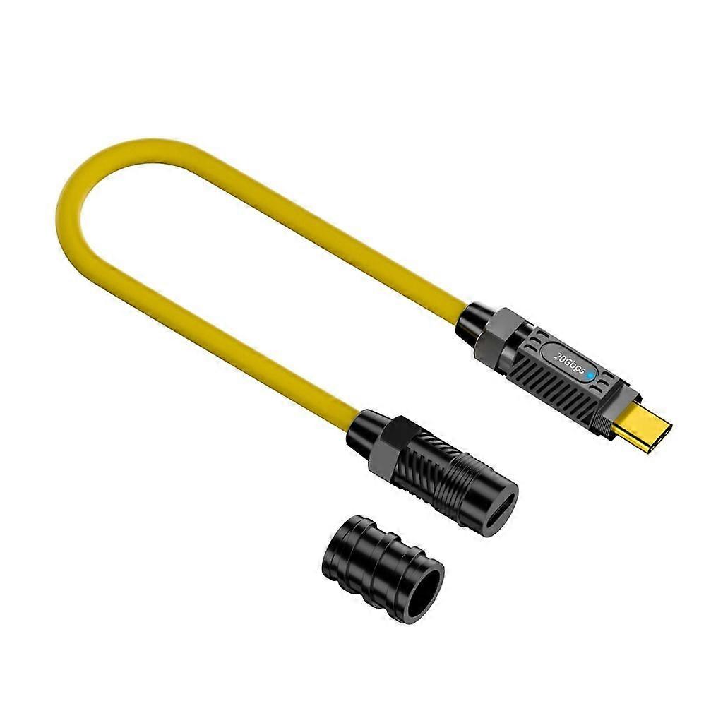 Type C to Type C Spring Coiled Cable Support 20Gbps Data Transfer 8K@60Hz
