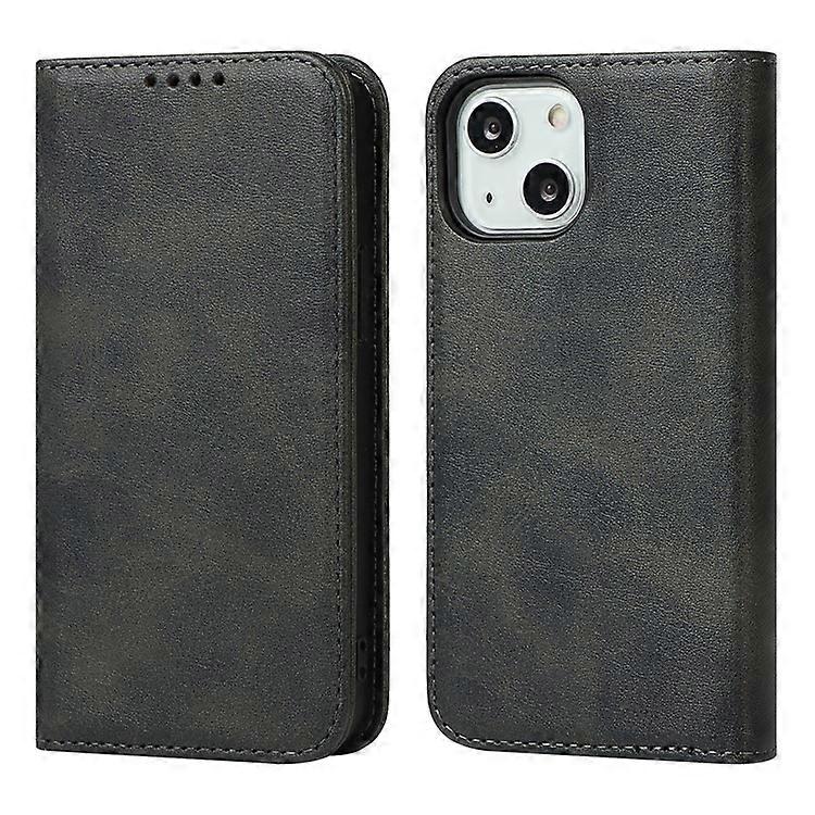 Calf Texture Protective Case Compatible For iPhone 15 , Anti-drop PU Leather Stand Wallet Phone Cover