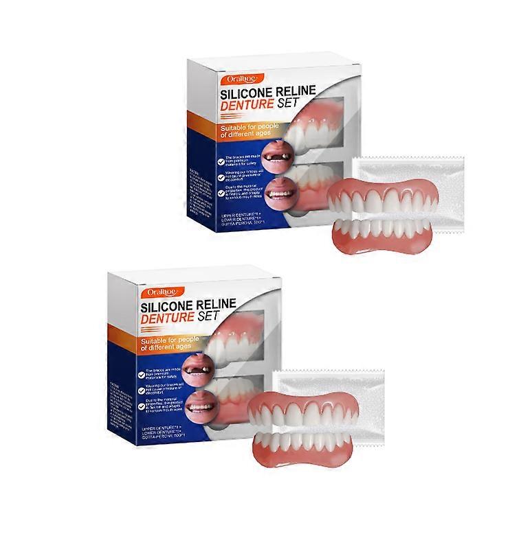 2x Silicone Relinedenture Set, Denture Reline Kit, Denture Set