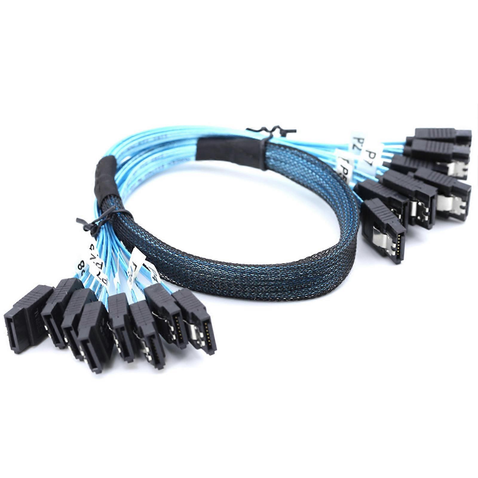 Pack Of 8 SataSAS Cable SATAIII Cable Set, Fast Speed Data Transfer for HDD/SSDs and Drive
