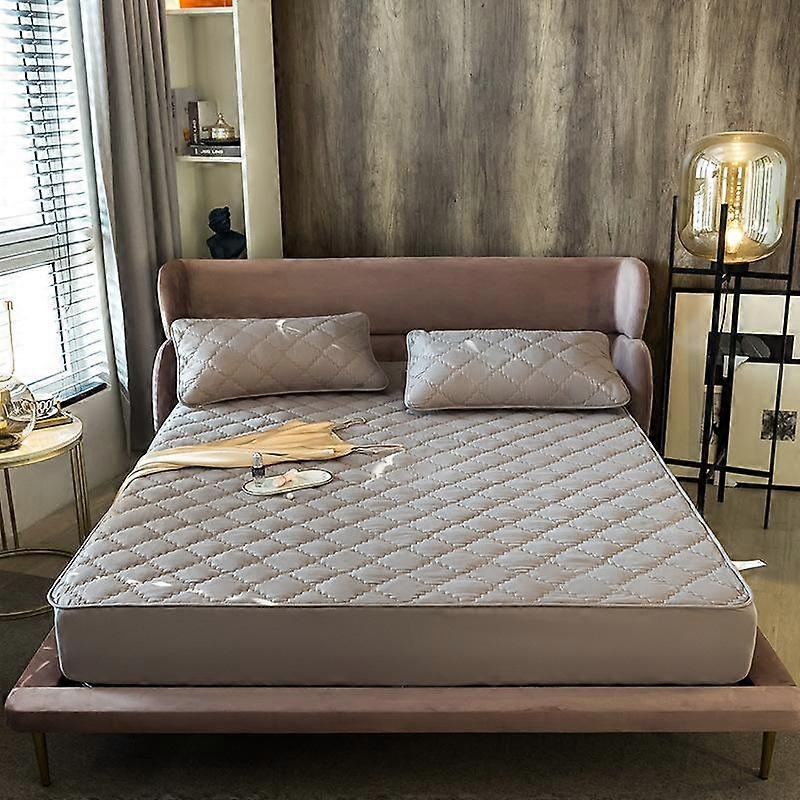 180*200cm Cotton Thicken Hypoallergenic Antibacterial Mattress Pad, Non-slip Breathable Ultra Soft Quilted Mattress Protector Cover