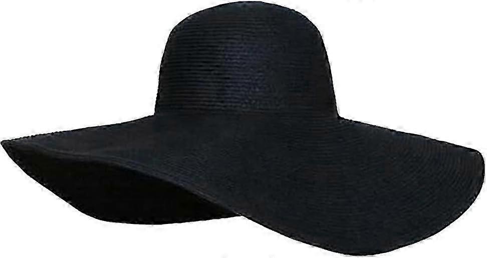 Womens Floppy Wide Brim Sun Straw Hat Upf 50 Summer Hat Foldable Roll Up Floppy