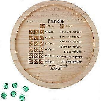 7 Inch Farkle Dice Tray, Wooden Dice Tray for Farkle Classic Dice Game with 6