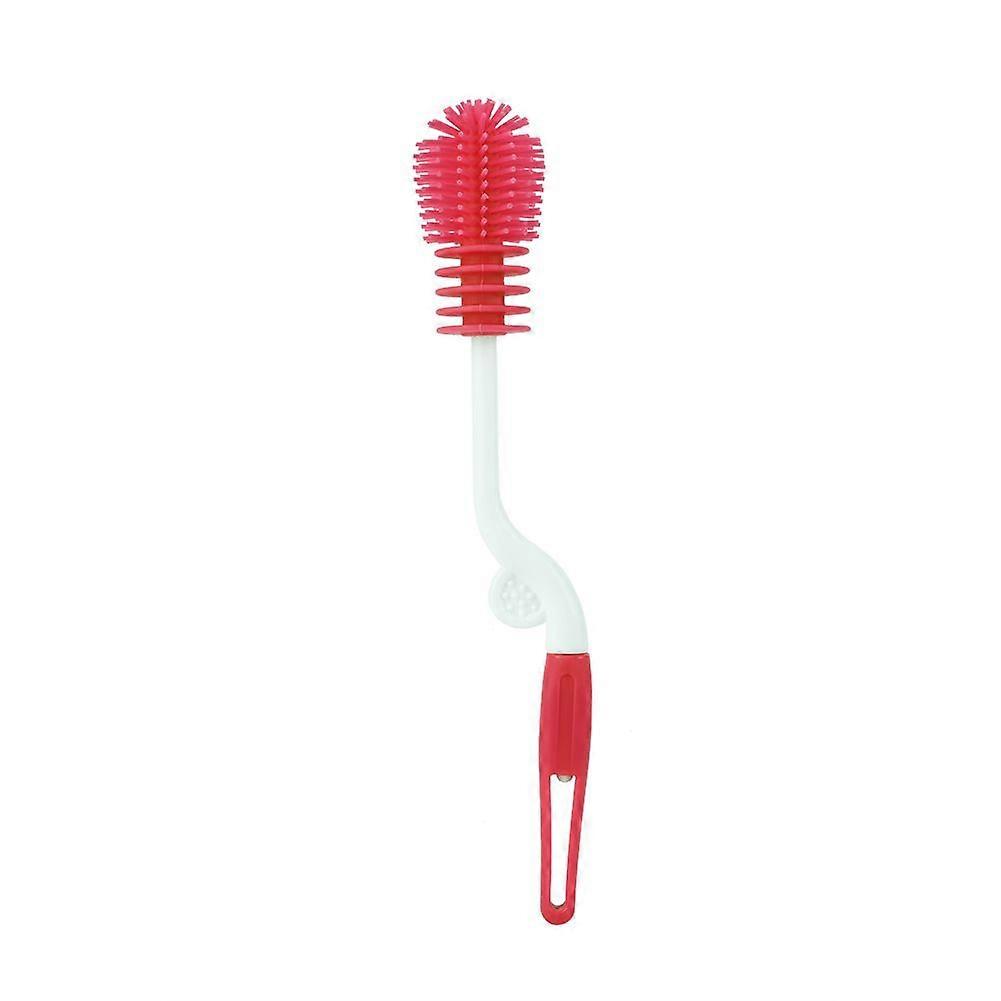 360 Degrees Silicone Cleaning Brush Multi-function Spiral Durable Cleaner for Bottle Cup (Red)