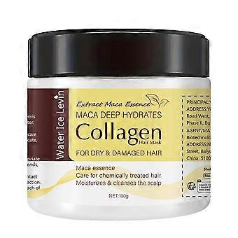 Collageen haarmasker, Maca Deep Repair Treatment voor droog, beschadigd haar, hydraterend, verzacht en voedt, hydraterende, diepe conditioner met avocado Oi