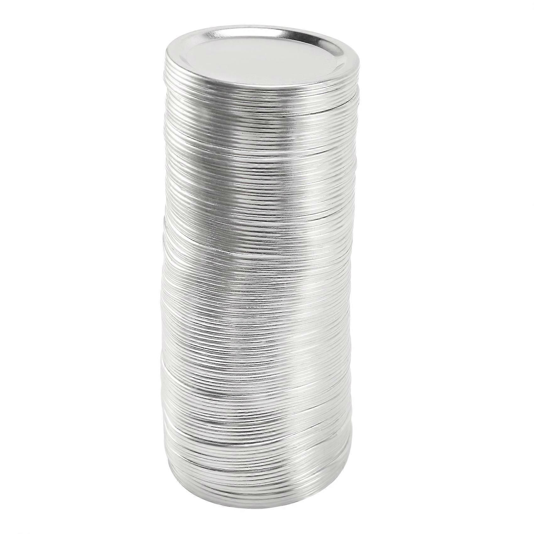 100 Pcs Regular Mouth 70MM Jar Canning Lids, Reusable Leak Proof Split-Type Silver Lids with Silicon