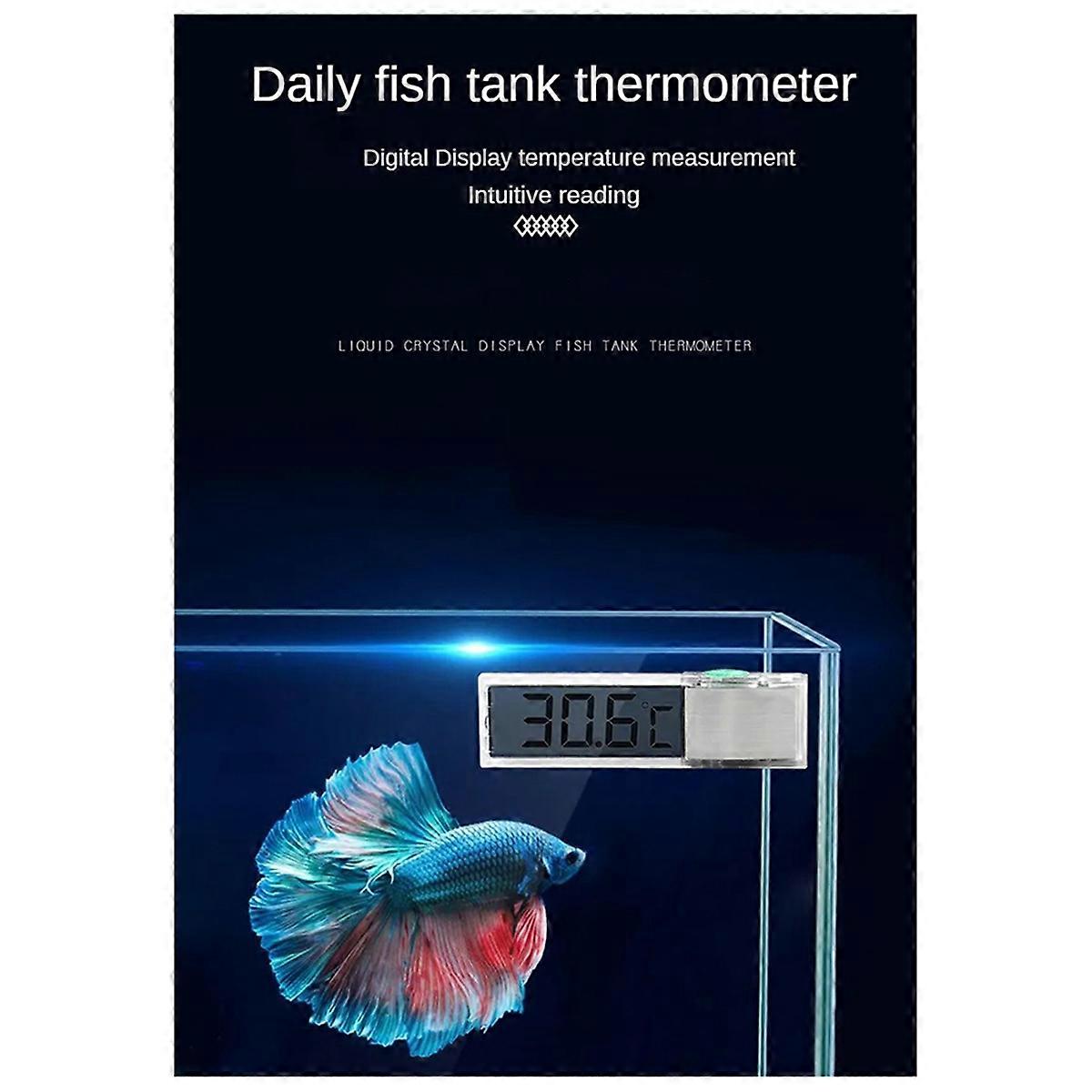 LCD Digital Fish Tank Temperature Measurement Thermometer Gold