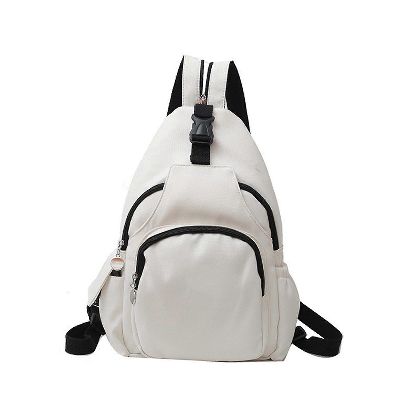 女性バッグマンチェストバッグファッションクロスボディバッグマルチコンパートメントショルダーバッグオックスフォード布バックパック旅行日常ホワイト