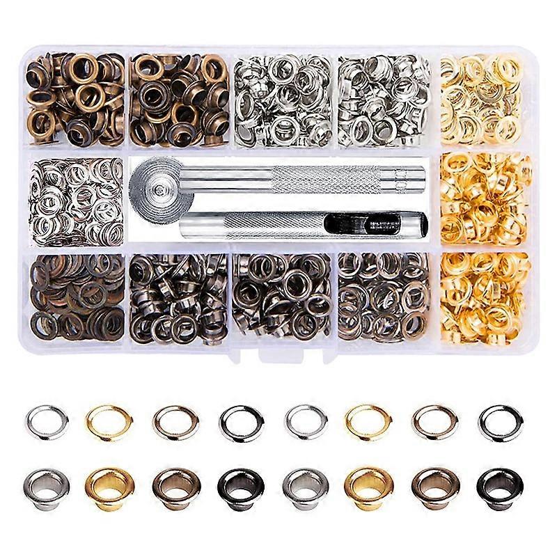 3/16Inch 400Pcs Eyelets Kits Grommet Sets for Shoes Clothes(4 Colors)