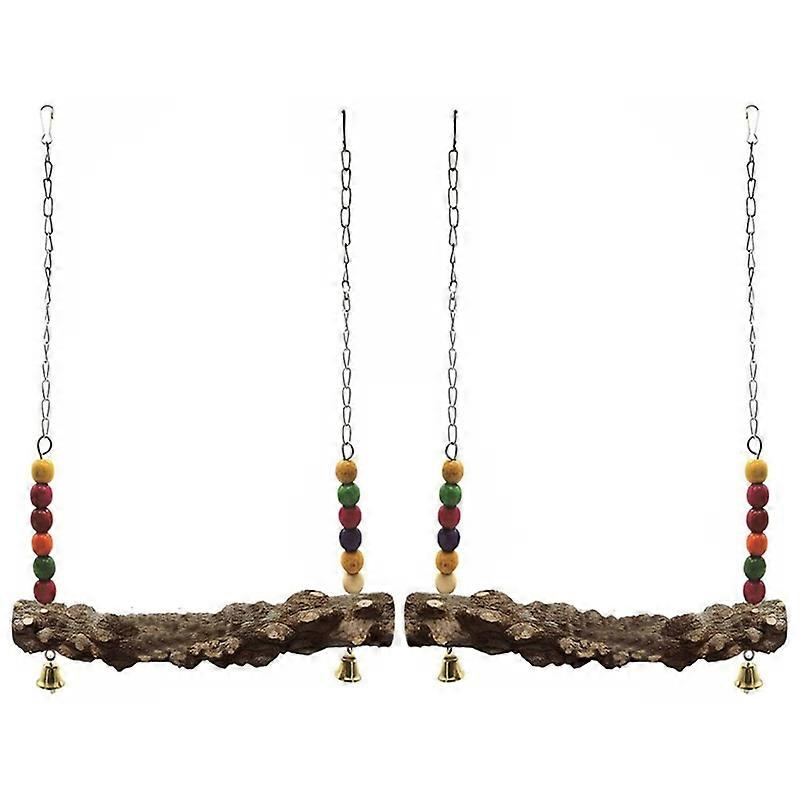 2 Pack Chicken Bird Swing,Natural Wooden Swing Toys, for Bird, Parrot