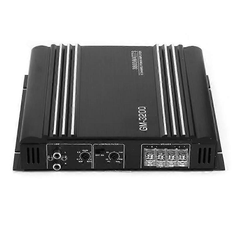 VINGVO Car Stereo Amplifier 2 Channel 3800W Audio Power Amplifier Alloy Auto Hifi Stereo Amp