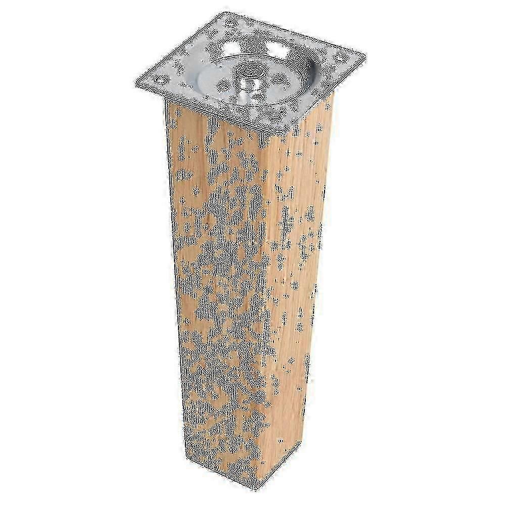 مجموعة من 4 أرجل خشبية من خشب البلوط للأثاث المربع