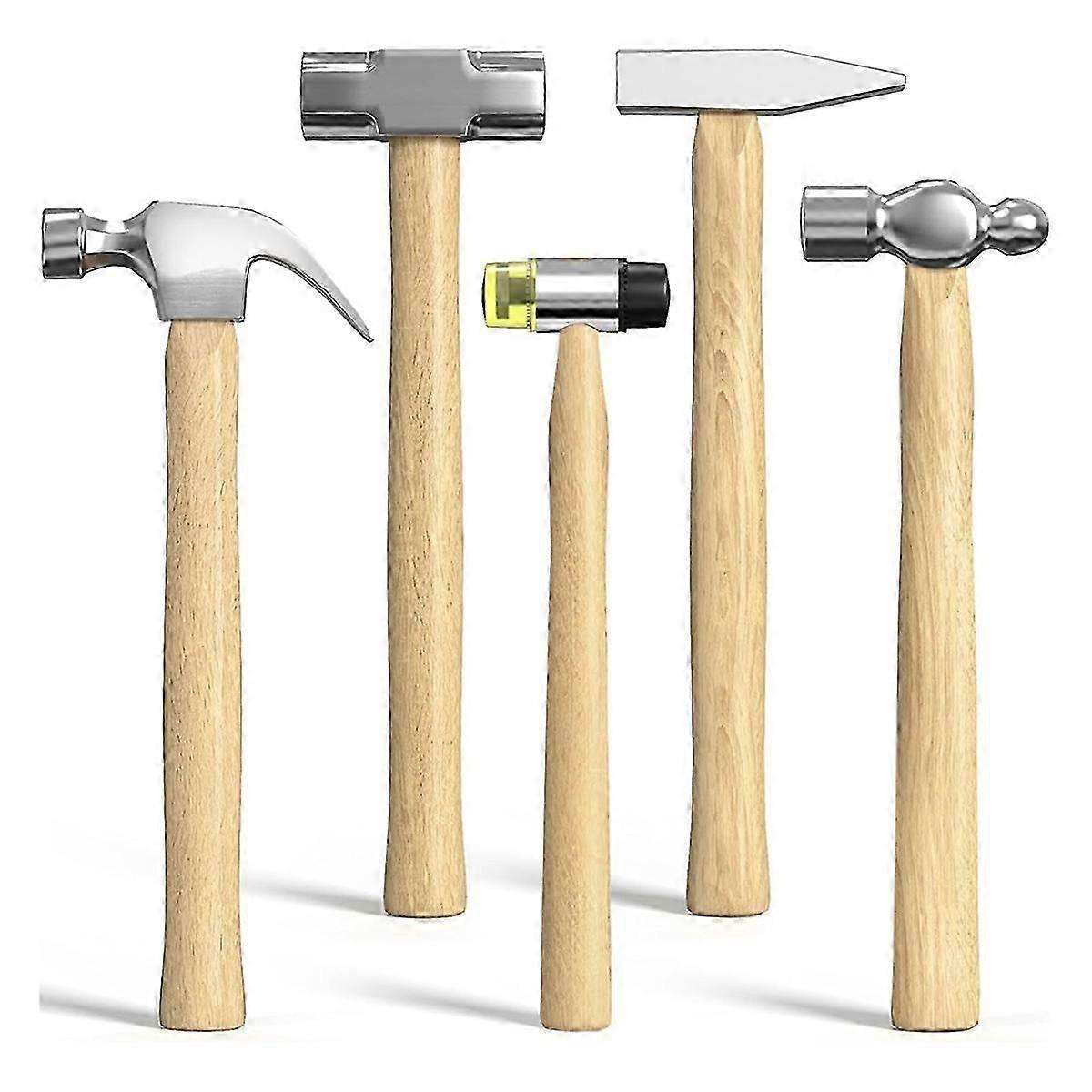 Hammer Set, Forgedpolished Steel , Long Wooden Handle, Suitable for Home and Professional Use