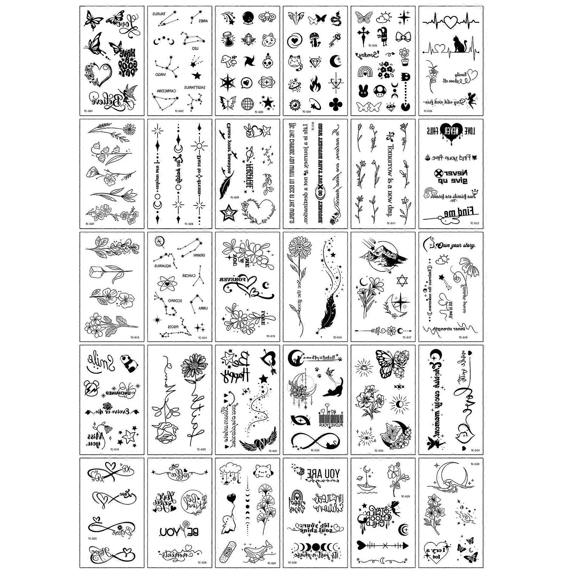 Fresh Temporary Tattoo Decals - Mixed Designs