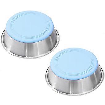 Stainless Steel Dog Bowl with Rust Resistant Metal and Non-Slip Rubber Base, Heavy Duty Large Feeding Tray, Food and Water Bowl for Medium and Large