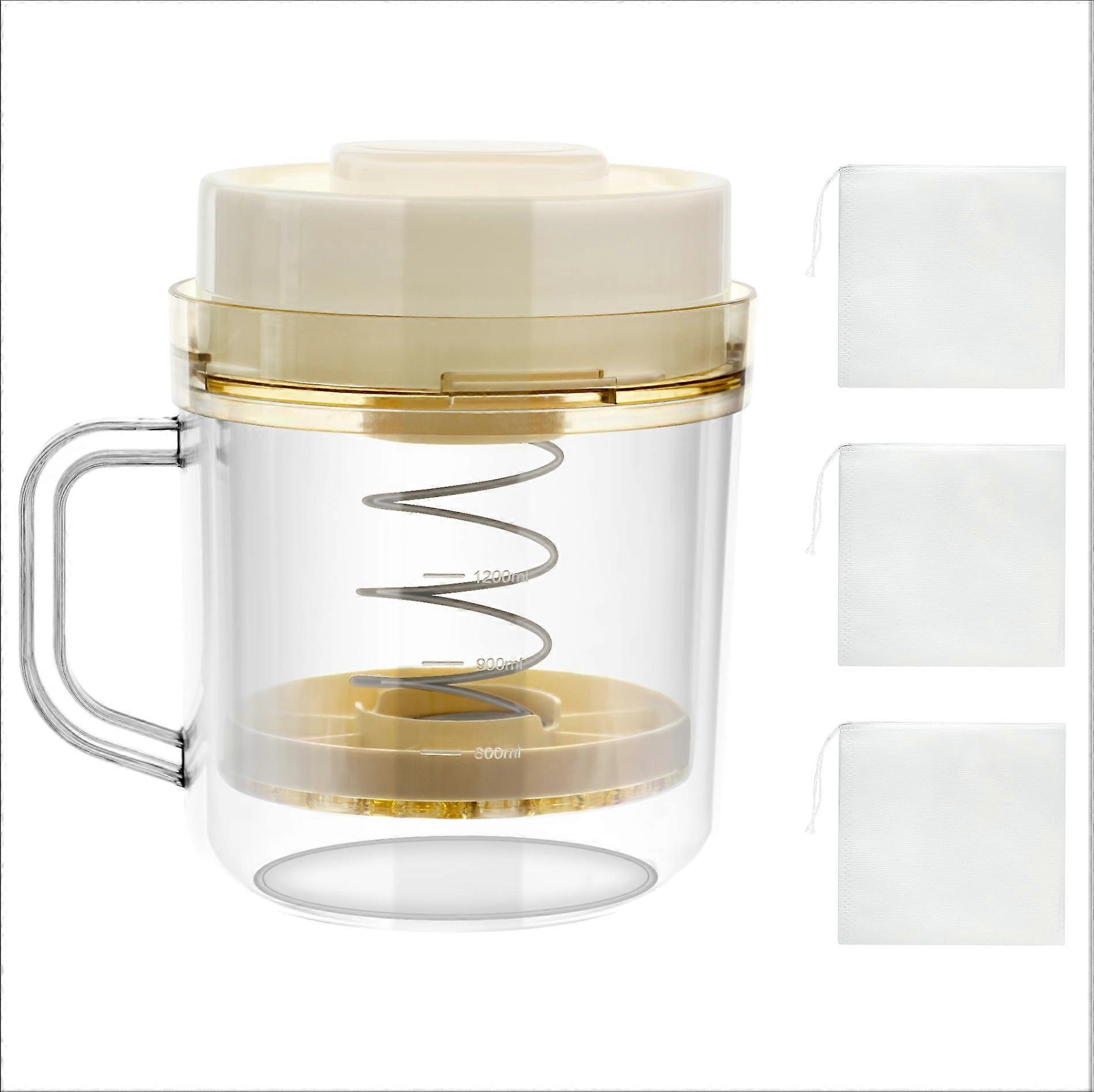 Greek Yogurt Strainer With Handle And Adjustable Pressure Spring Large Ultra Fine Filter For Thick Creamy Yogurt