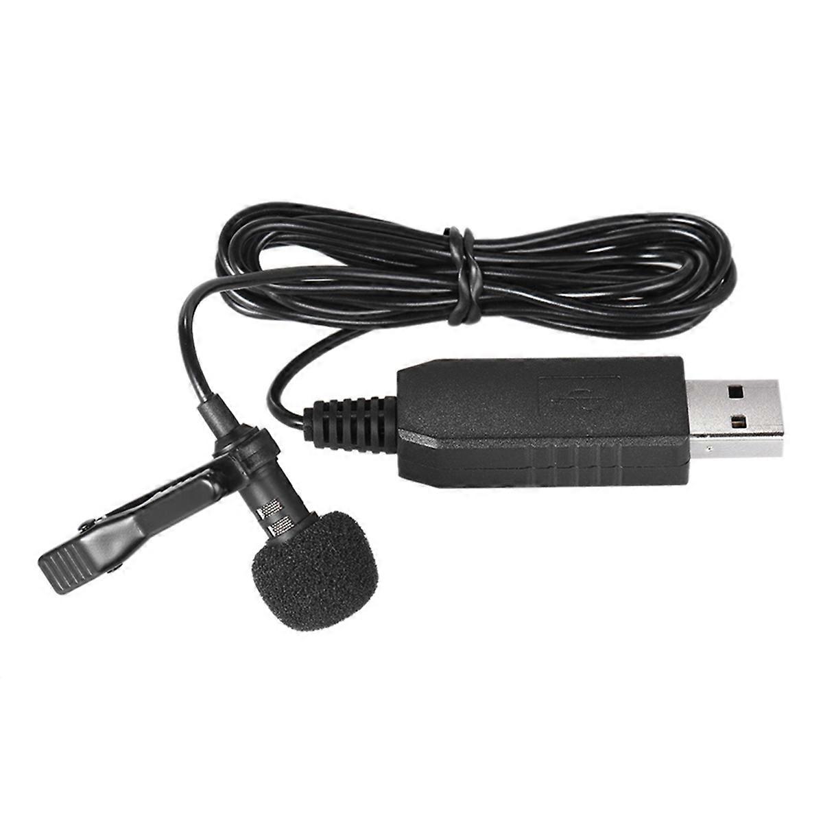150cm Clip-on Microphone,Portable Mini Clip-on Omni-Directional Stereo USB Microphone, Suitable for