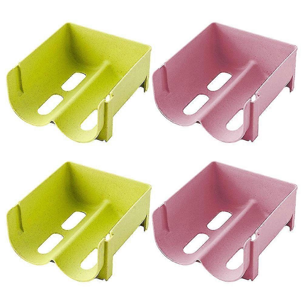 4-Pack Stackable Refrigerator Storage Racks for Beer, Beverages & Wine - Durable Plastic Organizer for Kitchen & Bar