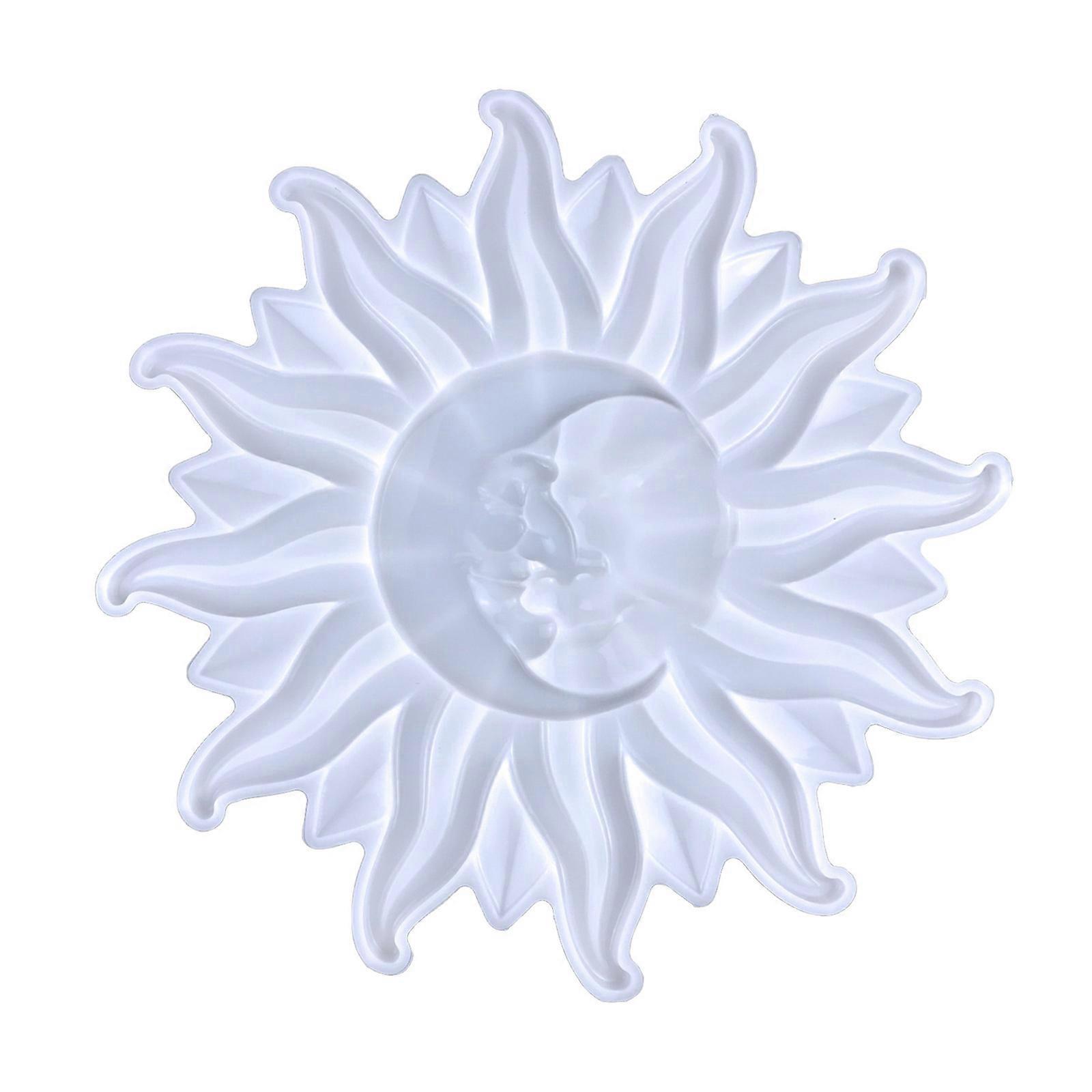 قوالب راتنج المرآة لقوالب صب السيليكون من الشمس القمر قوالب راتنجات الايبوكسي الزخرفية الهلال لقوالب الشمس لفن DIY واضح