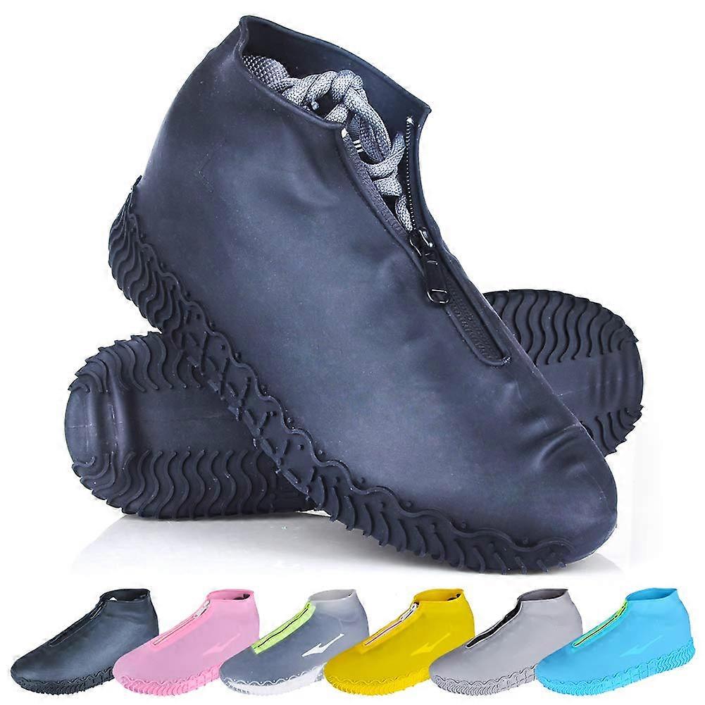Shoe Covers Waterproof Reusable Foldable Non-Slip Overshoes for Kids and Adults with Zipper and Durable Material