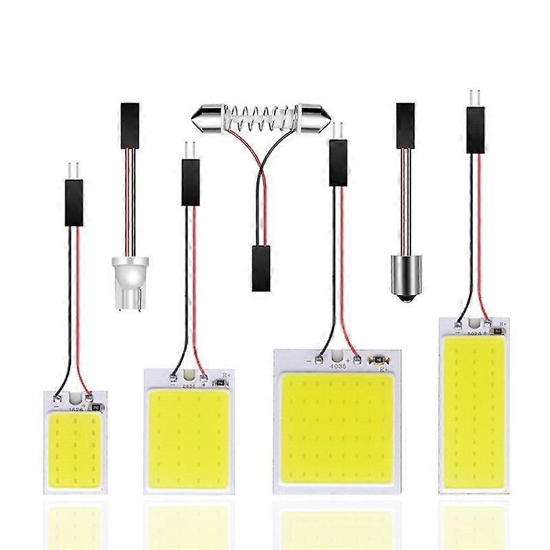 Applies toCar Led Reading Light Cob Light Panel 18 24 36 48 Lights T10 Double Pointed High Brightness Room Light Led Roof Light
