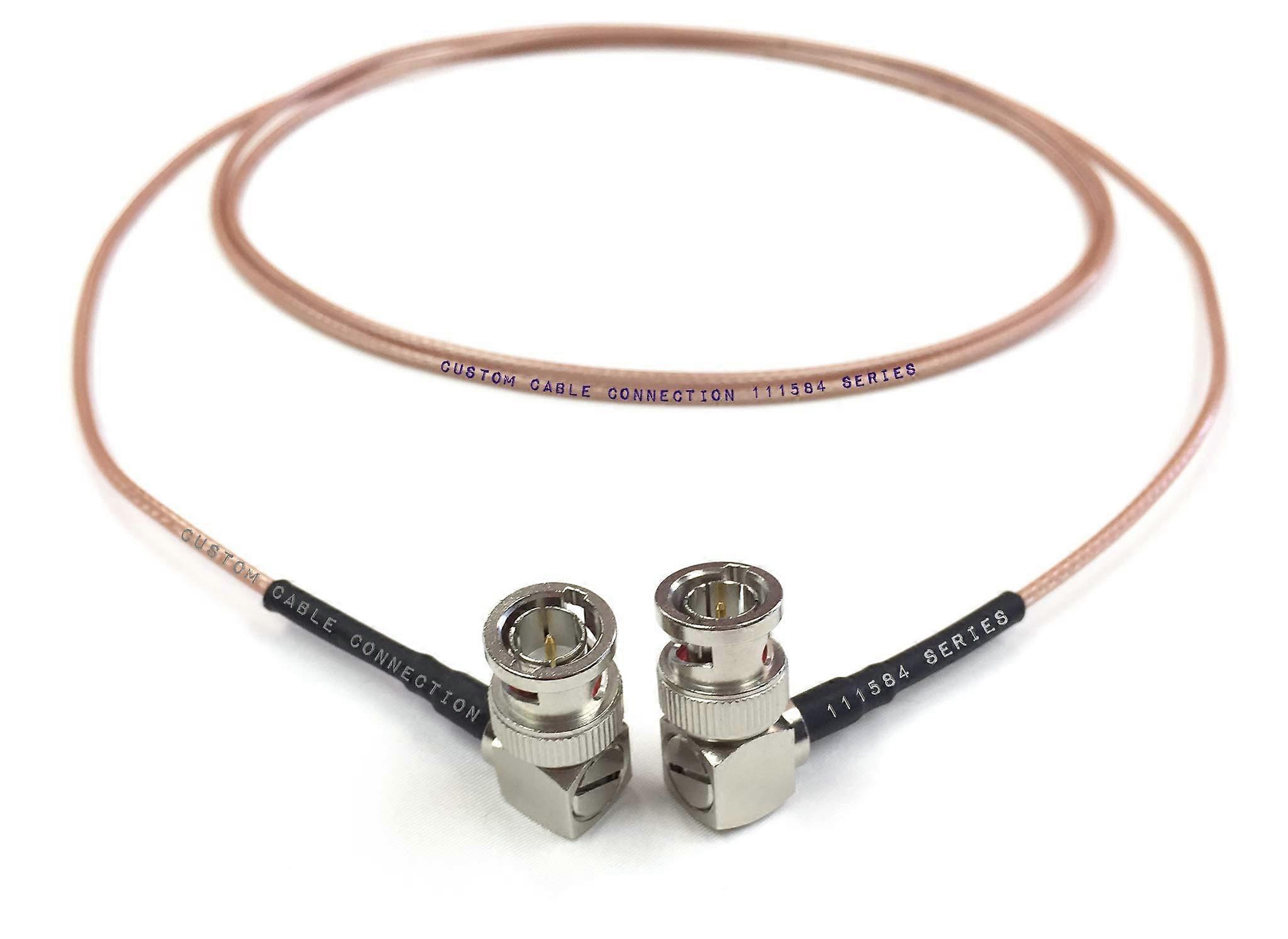2 Foot HD-SDI RG179 Right Angle BNC To Right Angle BNC Cable (75 Ohm) For BMCC BMPC HyperDeck Cameras