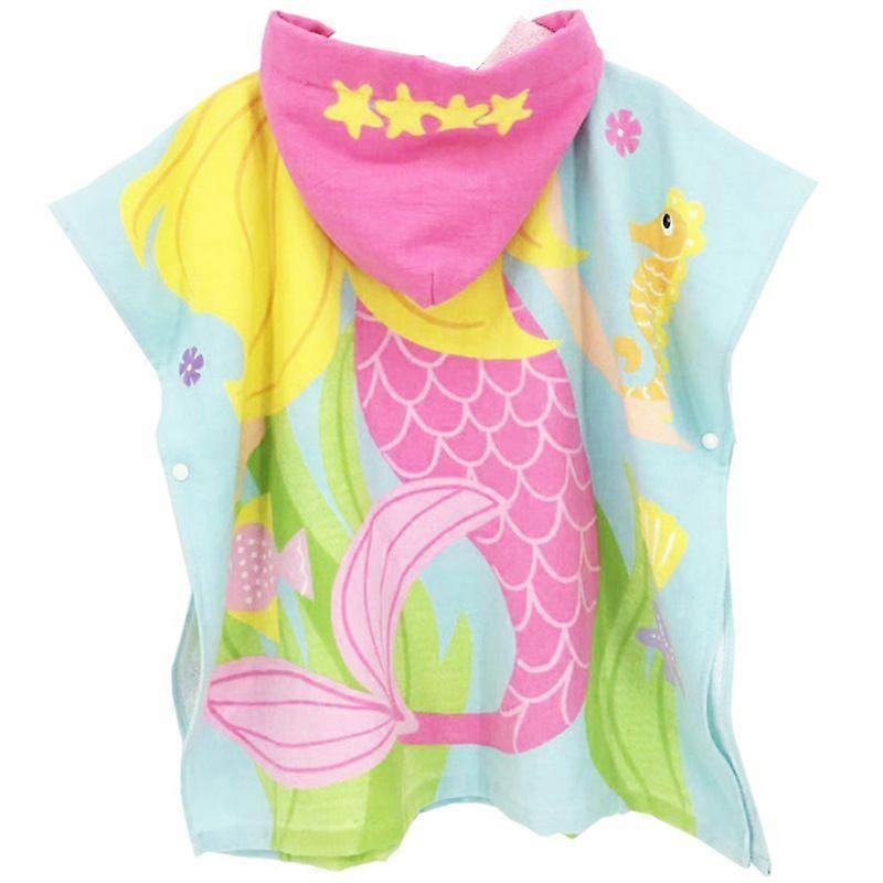 Bathrobe Children's Hooded Bathrobe Cape Pink Mermaid-8P 60cmFDP17S