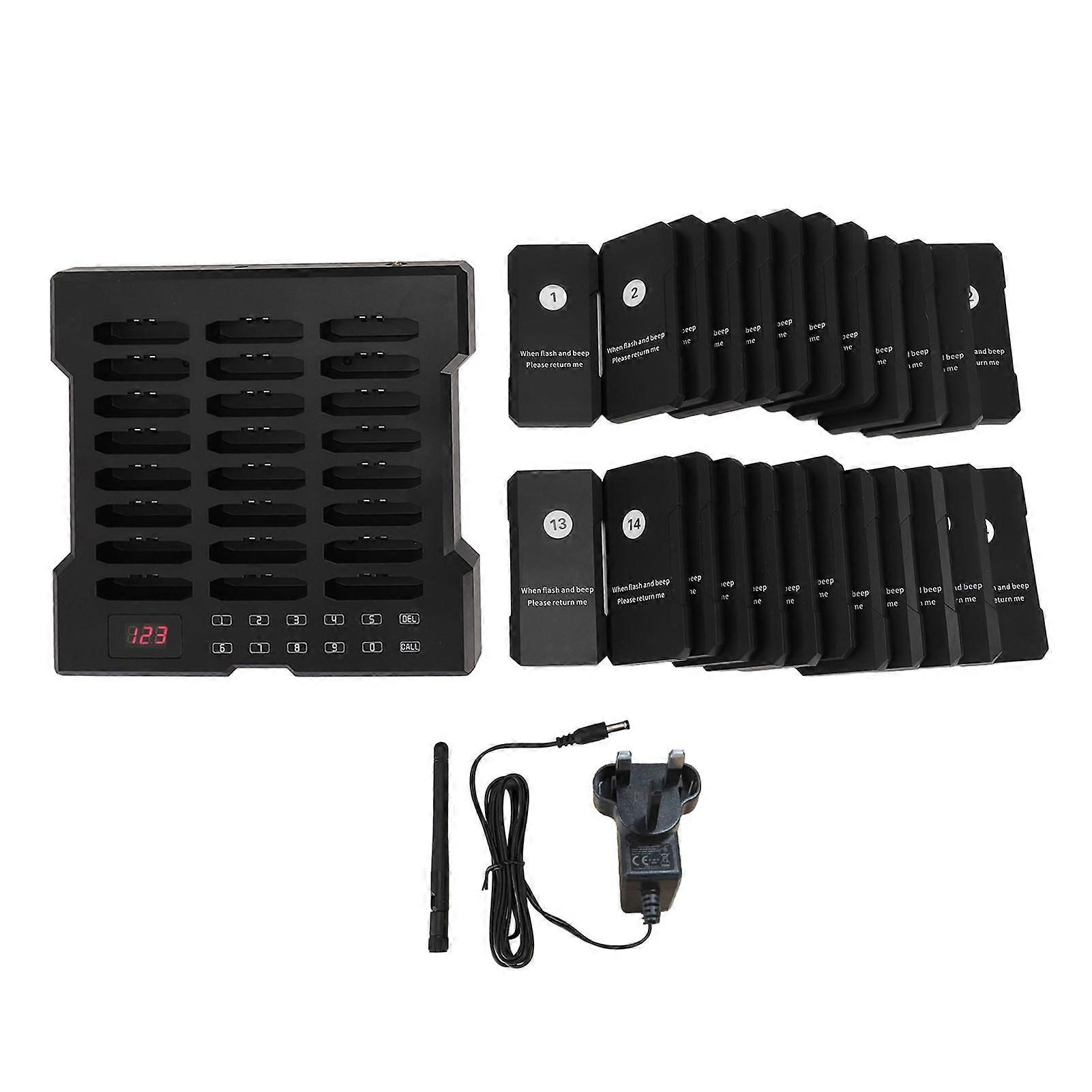 Restaurant Pager 2624ft Long Range Touch Keypad Queue Calling System 24 Pagers with Vibration Flashing and Buzzer