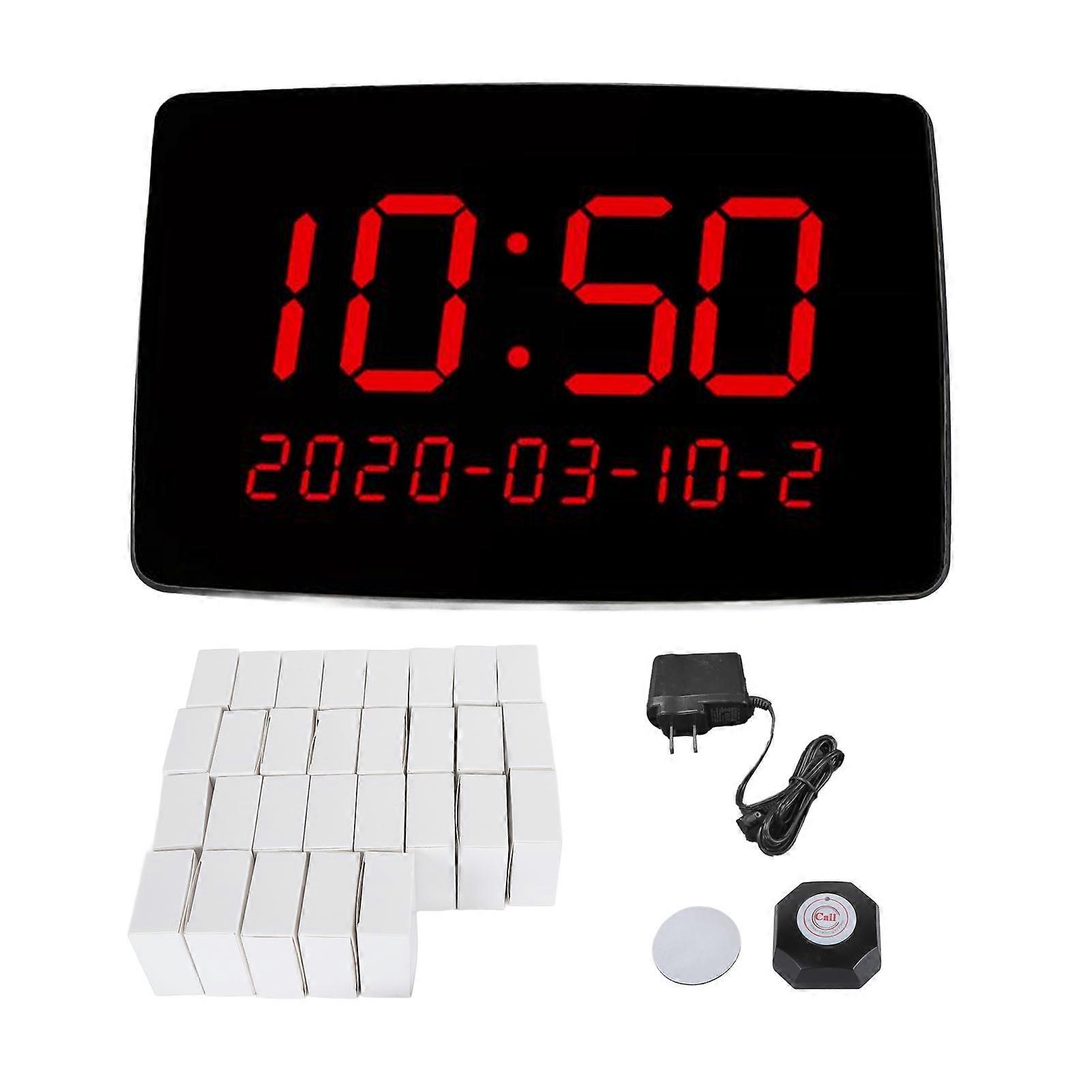 Wireless Calling System IPX4 Waterproof Temperature Resistant Sensitive 30pcs Restaurant Pager Call Buttons with Digital Display Receiver