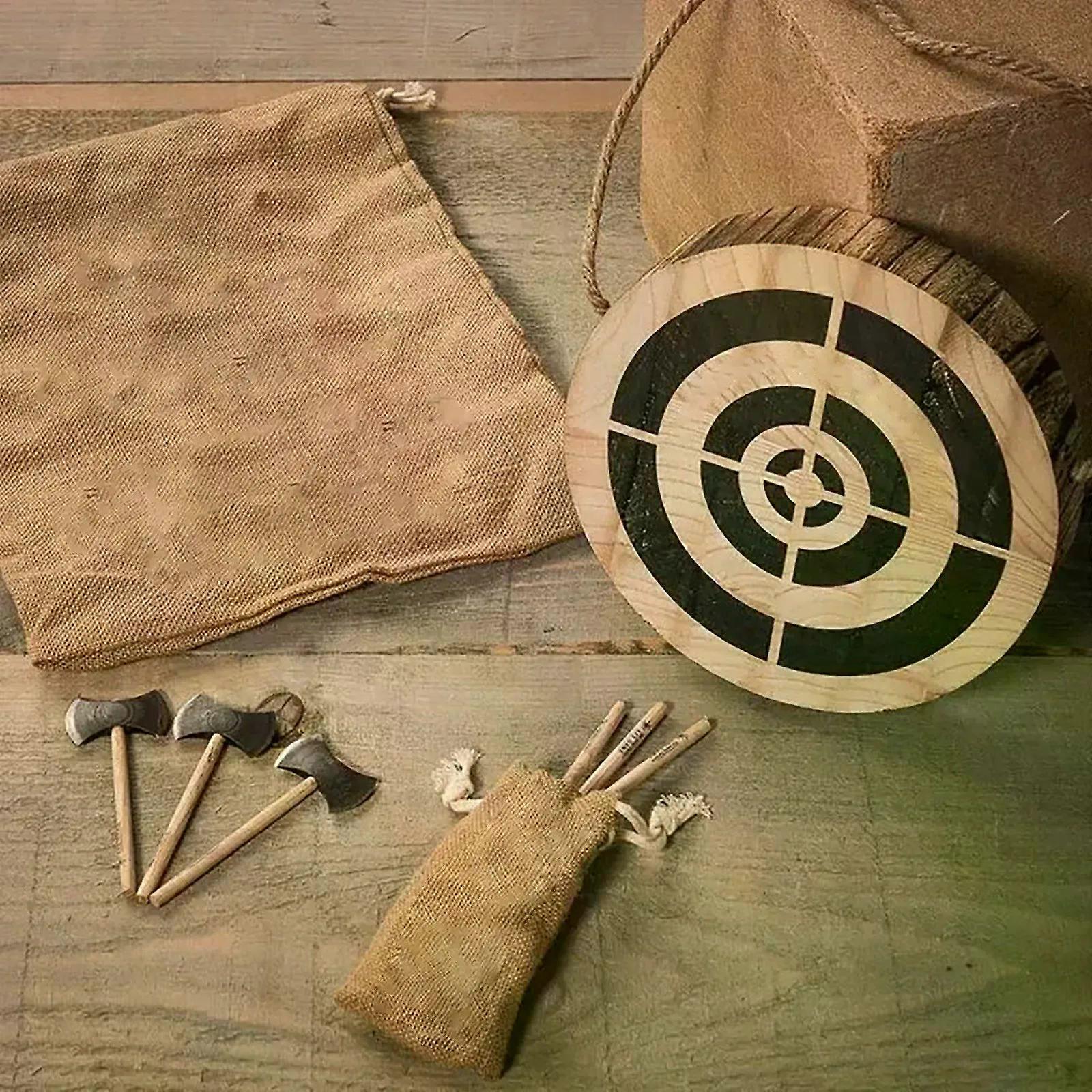 Small Viking Axe Game Axe Throwing Game With Wooden Target Darts Set Throwing Game Set Outdoor Shooting Exercises Durable